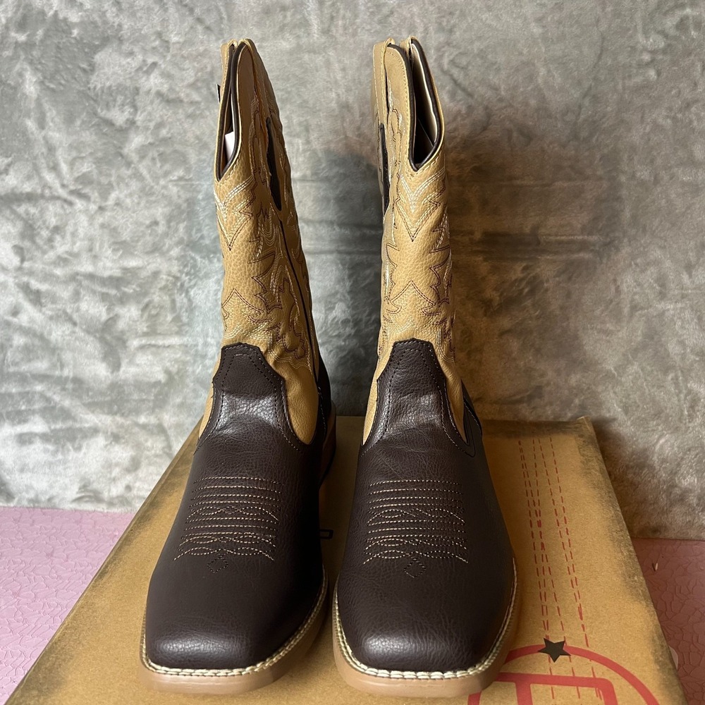 Roper Golden Gaucho Western Cowboy Boot Mens 12 Brown Upper Leather Square Toe